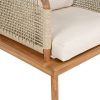 product-open-ca5612fa6e7144e583fa28035f58191b-goods Outdoor Acacia Wood Rope Club Chair, Waterproof Cushioned Patio Dining Chair, Weather Resistant Patio Lounge Chair for Backyard Garden Porch Balcony, Easy Assembly Deep Seat Conversation Accent Chair with Removable Washable Beige Teak Cushion