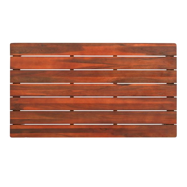 product-open-ca7bba100a254937bf30302c8c2c4f42-goods Acacia Wood Outdoor Coffee Table, Rustic Patio Coffee Table, Weather Resistant Garden Coffee Table, 36.25" W X 20.50" D X 15.00" H, Mahogany Finish, Streamlined Style for Backyard, Deck, Poolside, Balcony