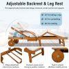 product-open-cac6915fae954a2197d7cdb2d1407655-goods U_Style 2-Pack 77.5' Outdoor Lounge Chairs, Acacia Wood Frame, Cushioned, Adjustable Backrest And Leg Rest, Headrest And Retractable Side Tray, Perfect for Patio, Pool, Garden, Beach