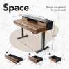product-open-cb9256b2046b413498af5641f253d162-goods Electric Standing Desk with Drawers | 48 Inches Height Adjustable, Monitor Shelf, Whole-Piece Board, 4 Memory Height Settings, Classic Wood Color, PERLECARE
