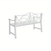 Outdoor Heavy-Duty White Iron-Look Steel Garden Bench with Backrest & Armrests - 2-3 Seater Slatted Park Bench, White Metal Frame for Patio, Porch, Balcony, Yard - Durable Low-Maintenance Furniture (No Wood), Garden Seat, Garden Bench Seat, Benches For Outside, Garden Furniture, Balcony Furniture, Patio Furniture, Bench Seating, Patio Bench, Bench Seat Indoor, Outside Bench