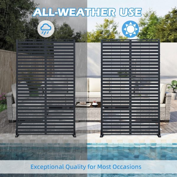 Outdoor Privacy Screens, Freestanding Metal Privacy Fence Panels for Garden, Patio, Balcony, Courtyard & Poolside, Indoor/Outdoor Use