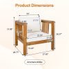 product-open-cd27b27ef6cb4383b2521efa7a9fd3f7-goods Outdoor Acacia Wood Club Chair with Modern Square Arms, Patio Chair with Thick Cushion, Adjustable Leveling Feet for Poolside, Backyard And Deck, Beige Cushion