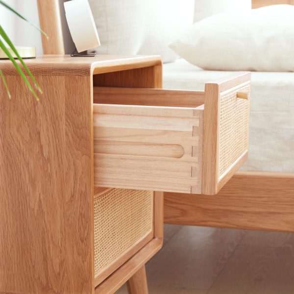 product-open-cd5073e4314c4ddf81150536bed6b394-goods Pure Solid Wood Bedside Cabinet Modern Easy Nightstands North America Oak Bedside Cabinet Nordic Bedroom Solid Oak Storage Cabinet 15.75inch
