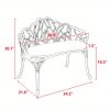 [Heavy-Duty Outdoor Bench] Heavy-Duty Cast Aluminum Outdoor Bench with Elegant Black Wrought Iron-Like Design - Heavy-Duty Garden, Patio, Park Bench - All-Weather & Rustproof - Sturdy Curved Backrest & Footrest - Easy Assembly for Deck, Lawn, Front Porch - Modern Outdoor Furniture with Butterfly Patterns - Smooth Edges for - Comfortable & Stable - Durable Cast Aluminum - Black