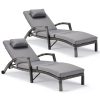 product-open-ce9ada9fed304670865ecf0314ba7510-goods Set of 2 Outdoor Wicker Chaise Lounge Chairs with Cushions, 5-Position Adjustable Patio Rattan Recliners with Wheels for Pool, Garden & Balcony