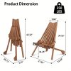 Rowan Wood, Original Wood Color, Stave Splicing, Folding Wooden Single Chair