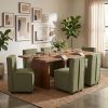 product-open-d09e5526d82c4ab7a7c6f1c35f1fdb48-goods Set of 2 Modern Dining Chairs with Casters Armless Rolling Dining Chairs with Rollers for Kitchen and Dining Room, Removable Cover, Minimalist Style, Specific Style