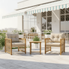 product-open-d0c2bc08a2604c098f5746c93d868c46-goods 3pcs Outdoor Acacia Wood & PE Rattan Bistro Set with Removable Cushions & Slatted Coffee Table - All-Weather Patio Furniture, Armchairs and Table for Poolside, Backyard, Balcony - Easy Assembly Required