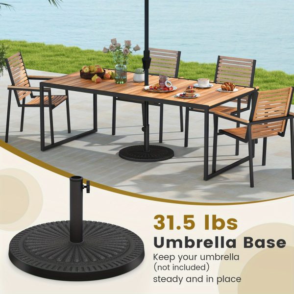 product-open-d0f41740aa5647dba9ad3781eff09a4a-goods LIFEZEAL 30lbs Umbrella Base, Heavy Duty Outdoor Umbrella Holder for Balcony, Backyard, Poolside, Market, Pole Freestanding, Classic Round Umbrella Standing with Removable Stem and Tightening Knob, Bronze