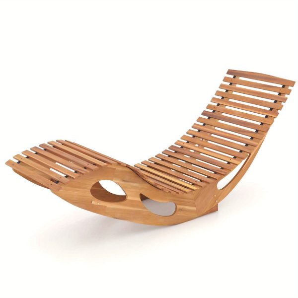 product-open-d0ffc3eaf2dd49bf9ac12726bdc0ec45-goods MULTIGOT Outdoor Acacia Wood Chaise Lounge Rocker - High Back Ergonomic Slatted Seat with Stopper, 350lb Capacity Weather-Resistant Patio Furniture for Deck, Poolside, Garden (Natural Finish), Outdoor Lounge Chair, Deck Seating, Rustic Design, Sturdy Construction, Backyard Comfort