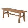Iron Frame Teak Gray Green HDPE Bench 47in
