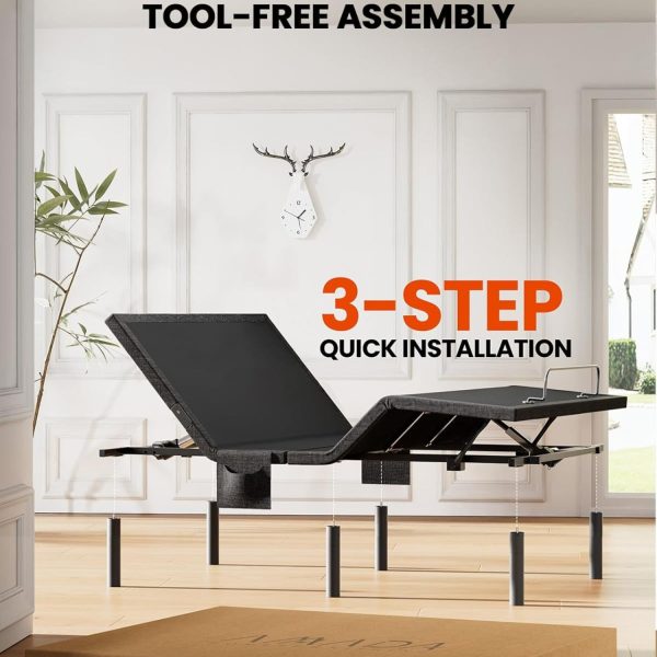 product-open-d216154b3e0f44a3ac3e27c2ea851def-goods Adjustable Bed Frame with Massage, Head And Foot Incline, Wireless Remote, 4 Built-In USB Ports, LED Night Light, 4 Height-Adjustable Legs, Electric Bed Base, Christmas Gifts