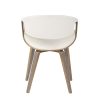 product-open-d2bc15e62d52447c8faff85d3cb0b87f-goods Mid-Century Modern Dining/Accent Chair in Light Grey And White Faux Leather