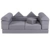 product-open-d2bcb7e546614eb386a9cb288977ed74-goods COSTWAY Modular Play Sofa, Transformable Foam Sofa Set with Suede Fabric Cover, High-Density Foam, Modular Sofa, Furniture for Playroom