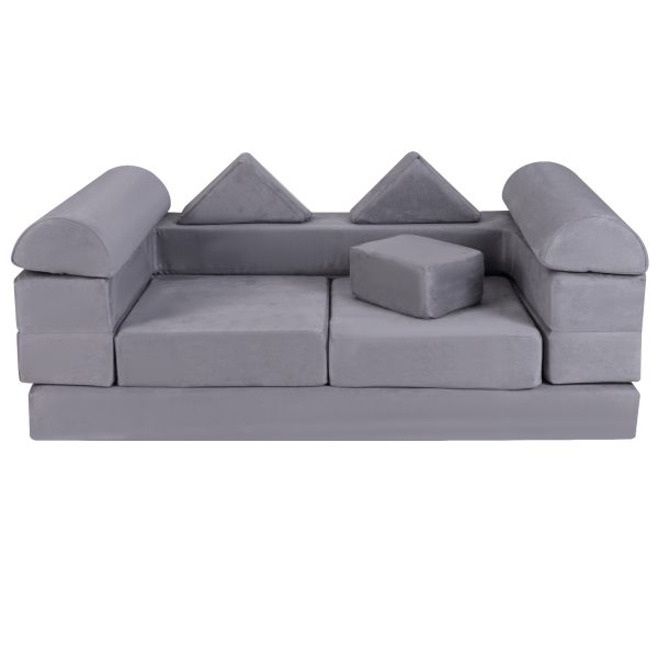 product-open-d2bcb7e546614eb386a9cb288977ed74-goods COSTWAY Modular Play Sofa, Transformable Foam Sofa Set with Suede Fabric Cover, High-Density Foam, Modular Sofa, Furniture for Playroom