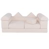 product-open-d2fe1d2718664c399ec3cd01ad24baf6-goods COSTWAY Modular Play Sofa, Transformable Foam Sofa Set with Suede Fabric Cover, High-Density Foam, Modular Sofa, Furniture for Playroom
