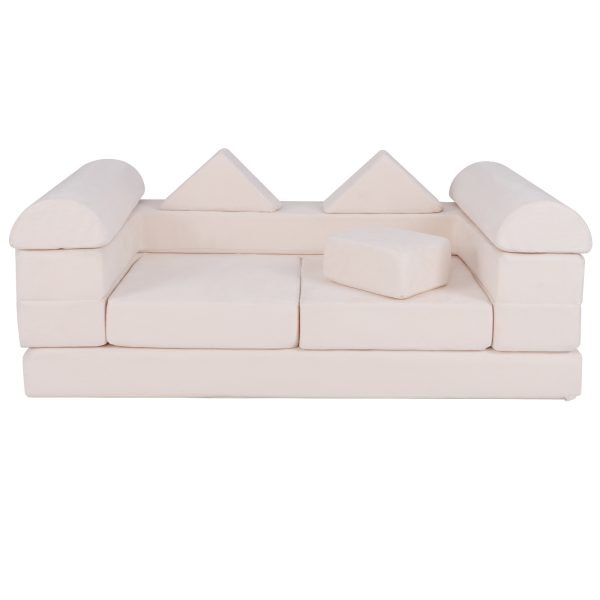 product-open-d2fe1d2718664c399ec3cd01ad24baf6-goods COSTWAY Modular Play Sofa, Transformable Foam Sofa Set with Suede Fabric Cover, High-Density Foam, Modular Sofa, Furniture for Playroom