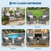 [Outdoor Wicker Chairs] Outdoor Wicker Chairs Set of 2, High Back Rattan Patio Chairs with Comfy Cushion, All-Weather Outside Club Chairs for Balcony Deck Garden