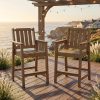 2026 New Courtyard Dining Tables And Chairs, All-Weather HDPE Patio Bar Stools Set of 2 - Tall Chairs with Armrests, Ergonomic Wide Back And Seat, Outdoor Bar Furniture for Balcony, Garden, Poolside - Black (2 Sheets/Box)