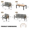 product-open-d4ad570b7a5a48b888735a30e0a9db2e-goods Modern 4/5/7pcs Metal Patio Furniture Set, Outdoor Conversation & Pub Table Set with Coffee Table for Porch, Balcony and Sunroom, Gray