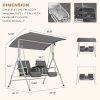 product-open-d55e05700de0489a8bd36420f28c454f-goods 2-Seat Patio Porch Swing with Stand, Outdoor Swing Chair with Adjustable Canopy & Cup Holders for Backyard, Garden & Deck
