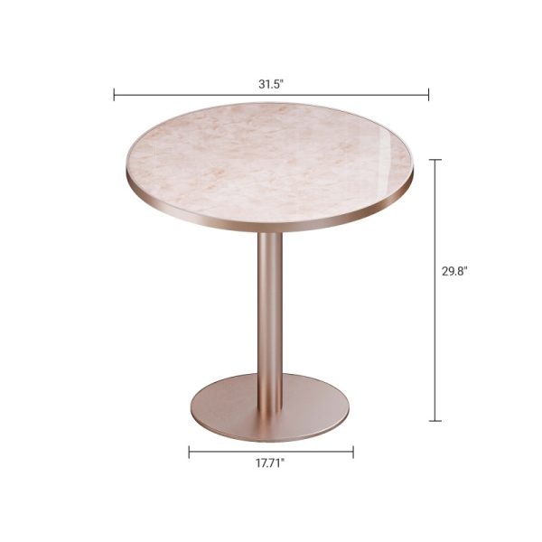 product-open-d5c853e515bc4ad8a563744be0bd598f-goods Round Modern Dinning Table 31. 5 Inches Bistro Table Tulip Table with Faux Marble Top, Easy Assemble, Sturdy Metal Frame Diameter