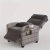 Outdoor Recliner Chair W/ Adjustable Backrest+Footrest, 150° Lay Flat Rattan Patio Recliner with Air Pump+Flip-Up Table+Removable Cushion