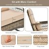 2026 New Courtyard Dining Tables and Chairs, 2pcs Outdoor Wicker Rocking Chair Set, Rattan Rocking Chair with Thick Cushions & High Back, All-Weather Wicker Rocking Bistro Set for Porch, Patio, Balcony