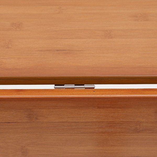 product-open-d631d5e1e019486fb88388b047a617ab-goods Bamboo Folding Desk, Laptop Desk with Storage Shelf Writing Desk Vanity Table Small Computer Table Space Saving Workstation for Home Office Dark Brown