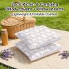 Outdoor Pillows 2pcs Set with Insert Hand-Drawn Beige Abstract Link Pattern Decorative Outdoor Cushion, 17.72inch Square Throw Pillow for Patio, Garden, Sofa, Bed, Breathable Fabric Cover with Hidden Zipper, Weather-Resistant