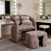 1pc Modern Accent Living Room Chair Set with One Ottoman, Upholstered Barrel Sherpa Lounge Side Chair, Comfy Side Reading Reclining Chair for Living Room, Bedroom, Apartment, Reading Room, Office