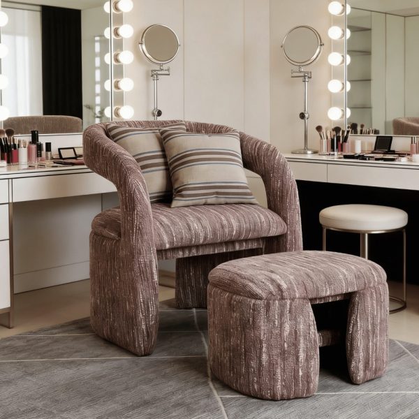 1pc Modern Accent Living Room Chair Set with One Ottoman, Upholstered Barrel Sherpa Lounge Side Chair, Comfy Side Reading Reclining Chair for Living Room, Bedroom, Apartment, Reading Room, Office