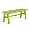 Iron Frame Teak Gray Green HDPE Bench 47in