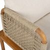 product-open-d8a254a1fe1f412fb5727462ea294cce-goods Outdoor Acacia Wood Rope Club Chair, Waterproof Cushioned Patio Dining Chair, Weather Resistant Patio Lounge Chair for Backyard Garden Porch Balcony, Easy Assembly Deep Seat Conversation Accent Chair with Removable Washable Beige Teak Cushion