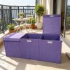 3-Grid Storage Organizer, Extra-Large Foldable Sturdy Basket with Mesh Pockets, 40 Inches Size, Pink Purple Grey Kids Container, Holiday Gift for Multi-Scene
