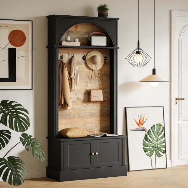 product-open-d8de71ca505f40fd9a291fb875808a68-goods Entryway Bench Design Featuring a Coat Rack, a 70.86-Inch Hall Tree with a Storage Bench, a Farmhouse-Style Hall Tree Equipped with Five Hooks And Adjustable Shoe Storage, Perfect for The Entryway Or Hallway