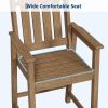 2026 New Courtyard Dining Tables And Chairs, All-Weather HDPE Patio Bar Stools Set of 2 - Tall Chairs with Armrests, Ergonomic Wide Back And Seat, Outdoor Bar Furniture for Balcony, Garden, Poolside - Black (2 Sheets/Box)