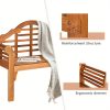 product-open-d9408f102ce34a85bc528f1056dad2fe-goods PETSITE Patiojoy 49" Garden Folding Bench Eucalyptus Wood Backrest Armrest Patio Outdoor