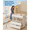 Baby Changing Table Dresser with 2 Drawers & Open Shelf - Modern White Nursery Dresser, Diaper Changing Station with Lock-Free Design, Non-Wood Durable, Easy Assembly for Kids Room, Nursery, Baby Room Storage Organizer