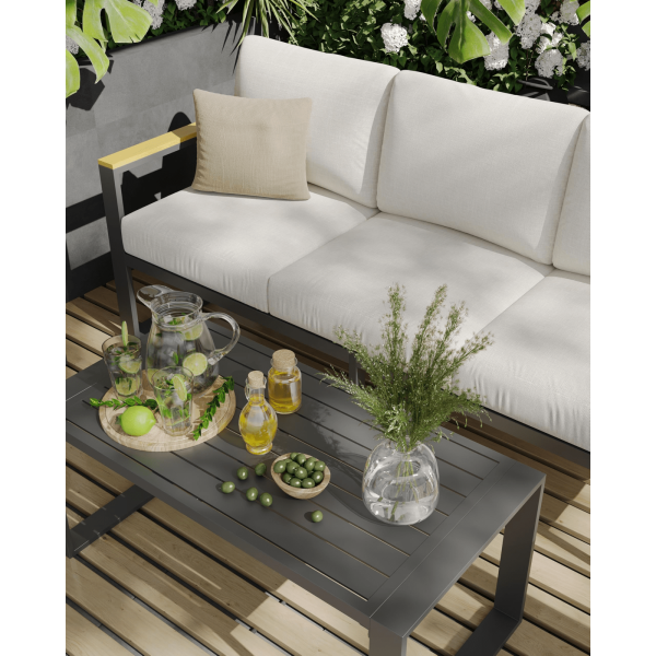 IDEALHOUSE Outdoor 2pcs Aluminum Patio Ottoman, Outdoor Footstool with Seat Cushions, Small Metal Outdoor Chairs for Balcony, Garden, Deck, Backyard, Beige