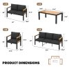product-open-dac1292635664445b61cf5cf323de1ba-goods 5pcs Outdoor Patio Furniture Set for 7, Metal Conversation Seating with Coffee Table, Ideal for Porch, Balcony, Garden And Sunroom, Gray/Black