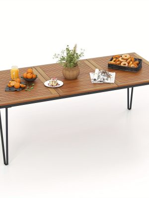 Multigot 79" Outdoor Dining Table 8-Person Patio Table with 1.9" Umbrella Hole