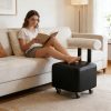 Entryway Shoe Changing Stool with Smooth Rolling Wheels, Sturdy Wooden Frame And Non-Slip Rubber Feet, Multifunctional Design for Putting on Shoes, Quick Changing, Temporary Seating And Small Item Organization, Ideal for Entryway, Living Room