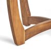 3pcs Outdoor Dining Set, 27.5' Teak End Acacia Round Accent Table And 2 Wicker Back Dining Chairs with Beige Cushion, Weather Resistant for Garden, Backyard, Patio