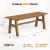 Iron Frame Teak Gray Green HDPE Bench 47in