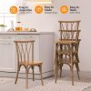 product-open-dd2aa9bffecd4d6c8d9711220e7a6f57-goods Plastic Outdoor Dining Chairs Set of 4/8, Stackable Patio Chairs with Wicker Backrest, Waterproof Indoor Outdoor Kitchen Chairs, 400 Lbs Weight Capacity, Farmhouse Brown/Black/White Wedding Party Banquets Waiting Chairs
