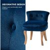product-open-dda1d72a50f84aadbf7d512fa707a7b8-goods Navy Velvet Vanity Stool with Low Back - Modern Upholstered Makeup Chair with Solid Wood Legs, Assembly Compact Dressing Table Chair Suitable for Women & Girls, Bedroom, Living Room, Dressing Table - Stylish Chair