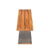 product-open-ddbf8c9c304045b88a2e61e7f62bd705-goods Outdoor 1pc Acacia Wood Bench, Teak Finish+ Grey Wicker