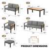 product-open-df37031566d440759dc0625e95edc5c1-goods Modern 4/5/7pcs Metal Patio Furniture Set, Outdoor Conversation & Pub Table Set with Coffee Table for Porch, Balcony and Sunroom, Gray